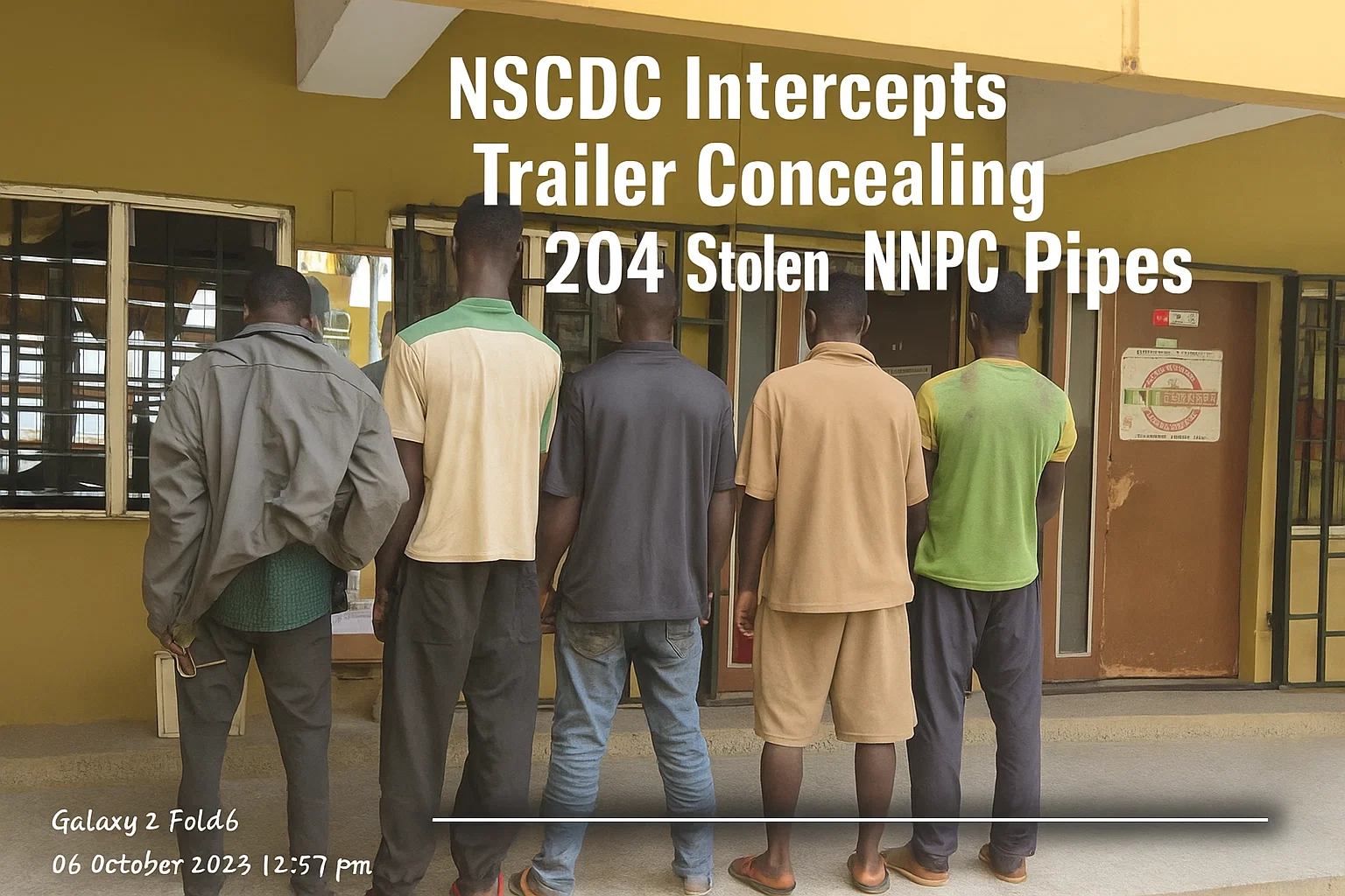 Five Arrested as NSCDC Intercepts Trailer Concealing 204 Stolen NNPC Pipes