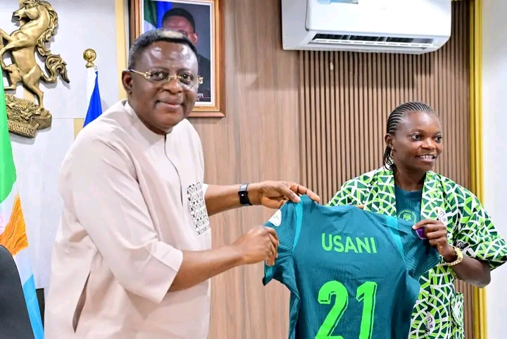 Cross River Governor Rewards Super Falcons Star Miracle Usani with ₦50m, Land, and Ambassadorial Role