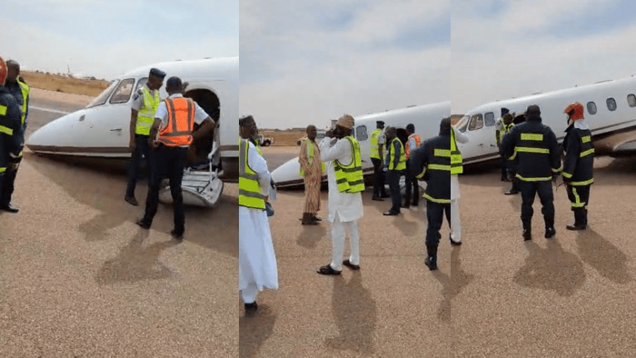 Eight Escape Unhurt After FlyBird Aircraft Landing Gear Collapses in Kano