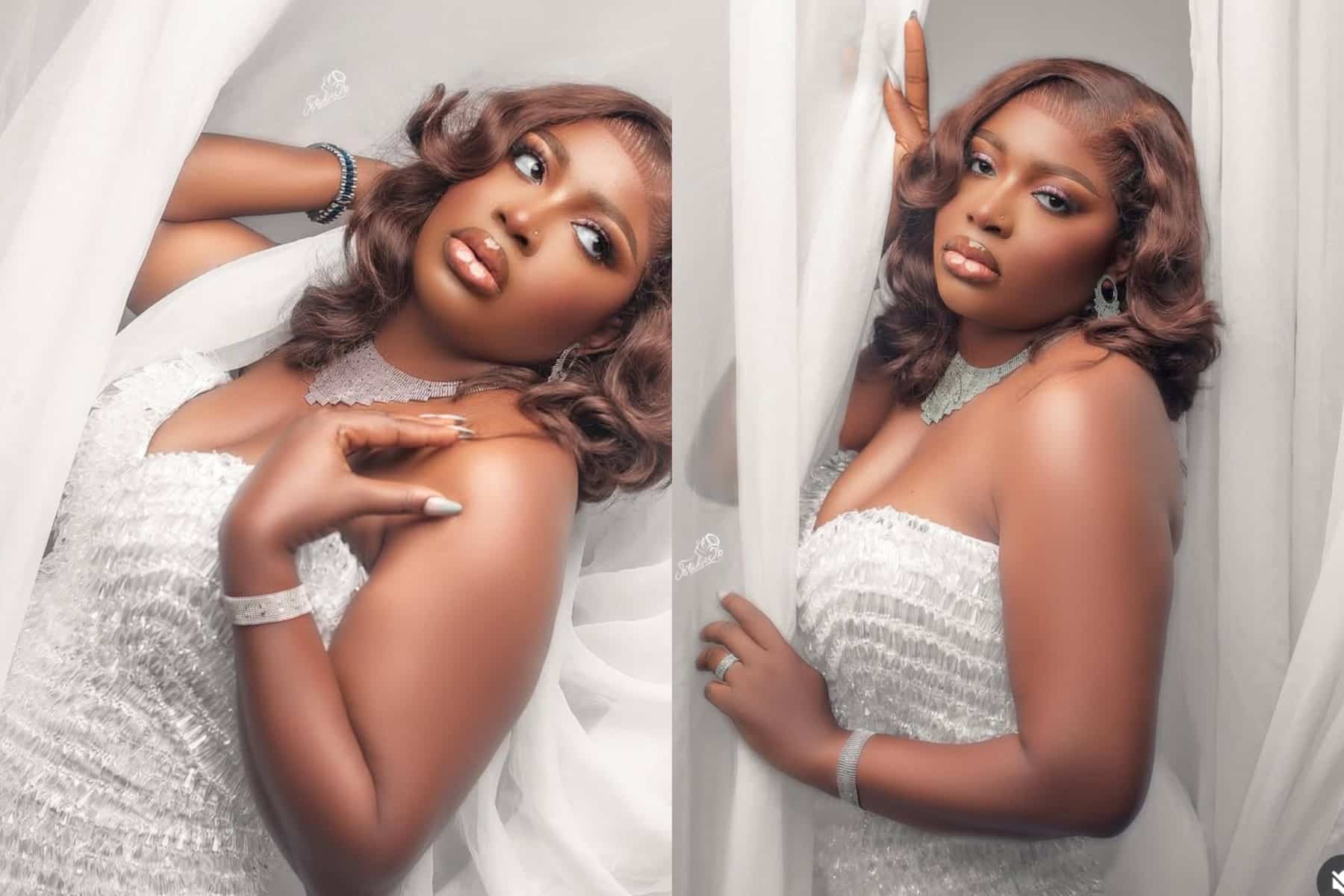 Ashabi Stuns In White As She Marks Birthday With Reflective Message