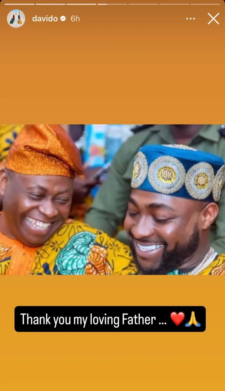 Davido Thanks Dad For Backing Him In Paternity Row