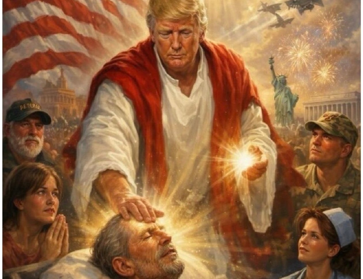 Trump Sparks Global Outrage with Jesus-Style AI Image