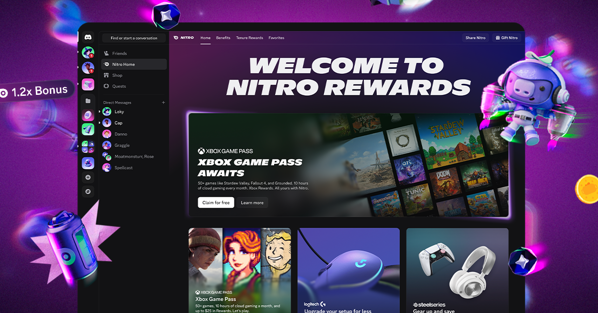 Discord Launches Nitro Rewards with Free Access to Xbox Game Pass Starter Tier