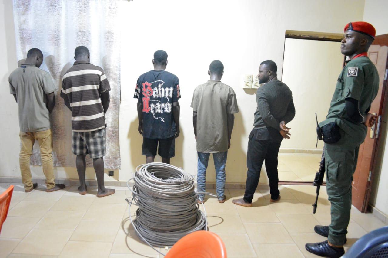 Nscdc Parades Five Suspects For Criminal Conspiracy, Possession Of Vandalised Materials