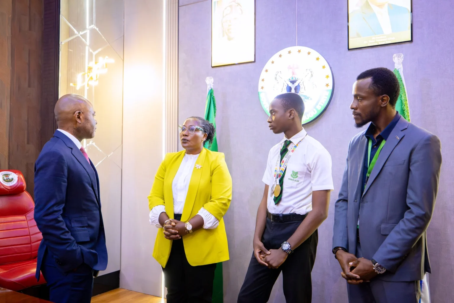 Enugu gov celebrates 13-year-old STEM Olympiad gold medallist