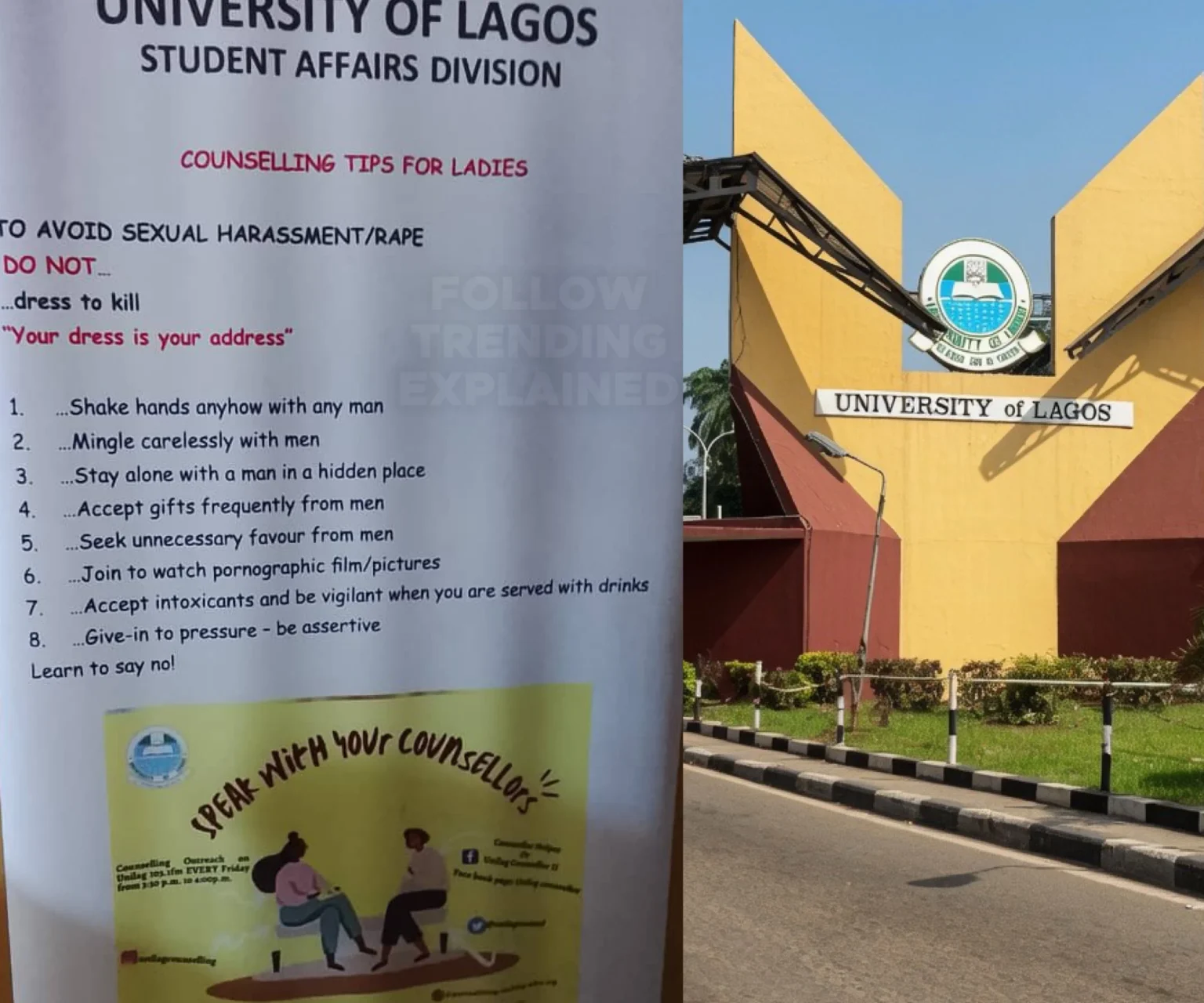 ‘Do not shake hands…,’ UNILAG warns female students in anti-rape advisories