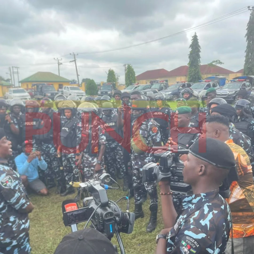 Osun Poll: Police Conduct Route March As Inec Distributes Materials