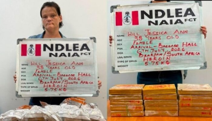 South African Woman Sentenced to 25 Years for Bringing Heroin Into Nigeria