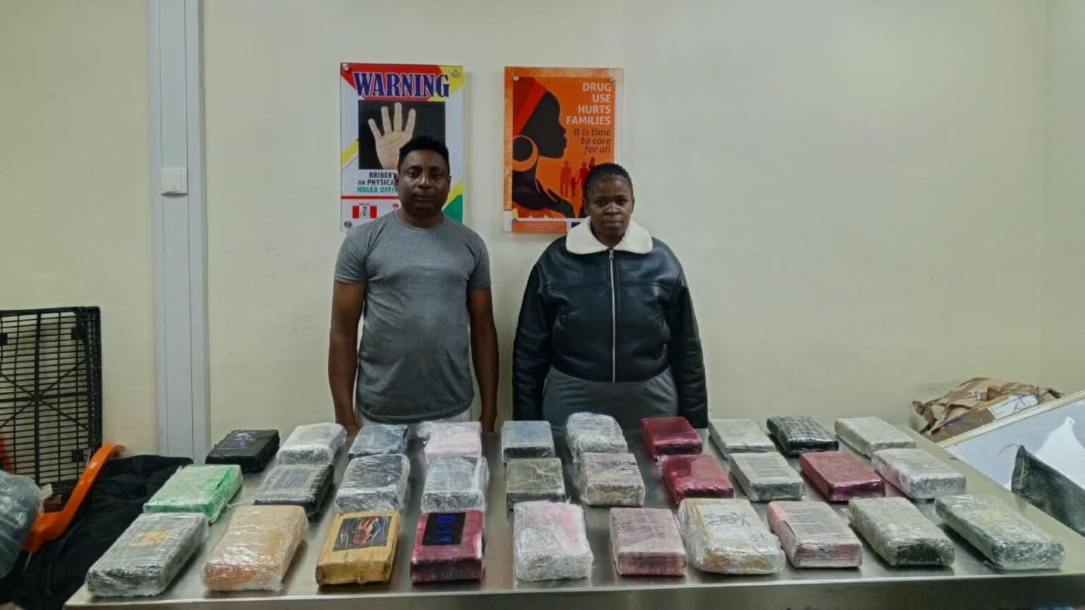 NDLEA arrests S’African with 36.65kg cocaine, grandmother with cannabis