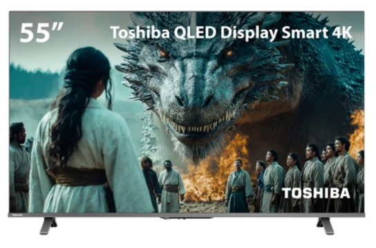 Smart TV QLED 55" 4K Toshiba Google TV 3 HDMI 2 USB Wi-Fi - TB060E