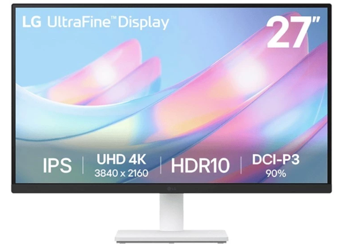 Monitor LG UltraFine, Tela IPS UHD 4K 27 Polegadas, 27US500-W