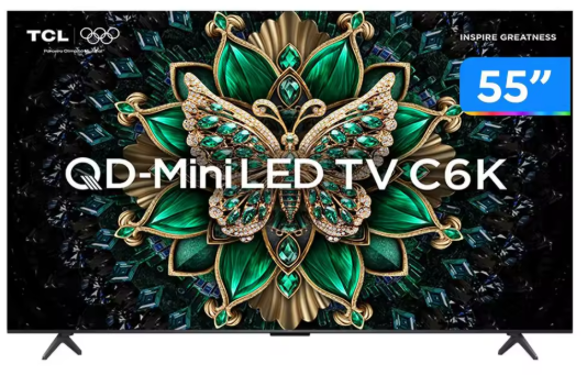 Smart TV 55" TCL 4K UHD MiniLED 55C6K