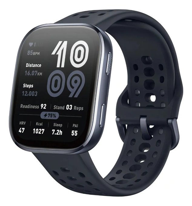 Smartwatch Amazfit Bip 6, Amoled 1.97", GPS, Bluetooth, Calls 5ATM, Preto