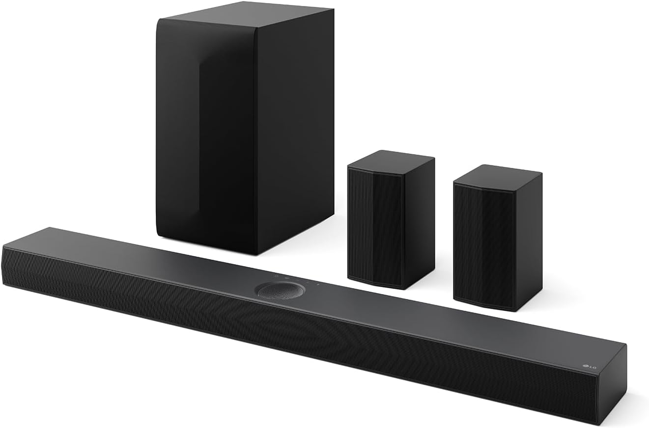 LG Home Theater SoundBar S70TR – Dolby Atmos, 500W RMS, 5.1.1 Canais, DTS X, Caixas Traseiras, AI Sound Pro, WOW Sinergy, Bluetooth 5.1, HDMI