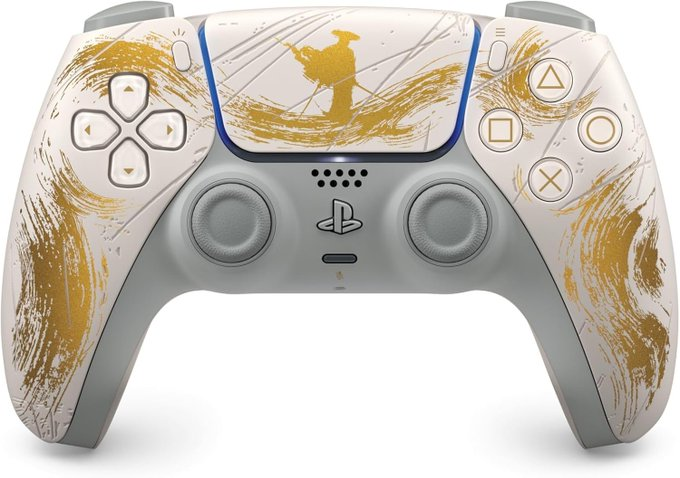 Controle Sem fio Sony DualSense PS5, Edição Limitada Ouro, Ghost of Yotei
