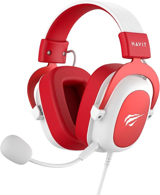 Havit Headphone HV-H2002d, Cor Vermelho e Branco