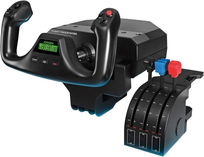 Simulação Profissional de Voo com Manche e Acelerador Flight Yoke System
