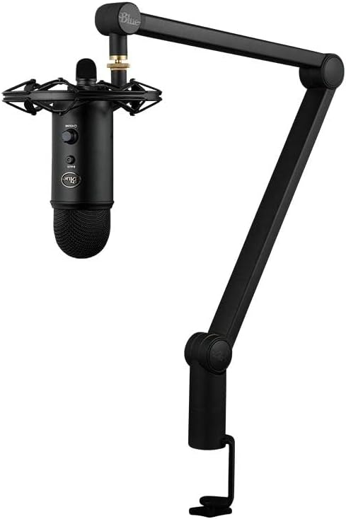 Microfone Condensador USB com Suporte de Suspensão Logitech For Creators Blue Yeticaster, BLUE VO!CE, Isolamento de Ruídos e Choques e Conexão Plug and Play, PC/Mac