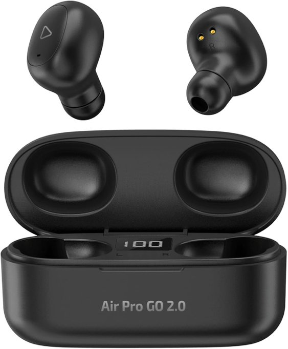 Fone de Ouvido i2GO PRO Air Pro GO 2.0, Bluetooth 5.2, TWS, Estojo de Carregamento, Preto