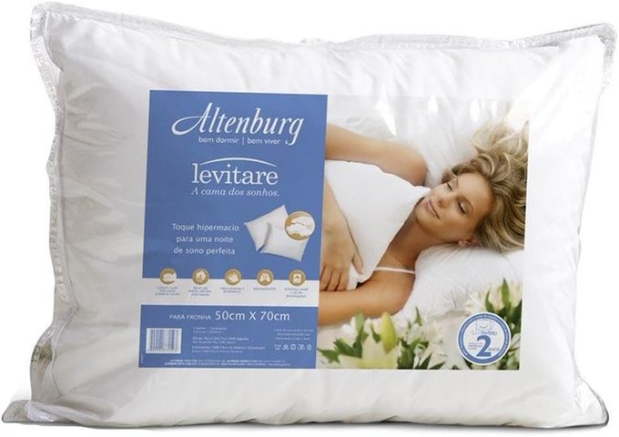 Travesseiro Altenburg Levitare, 50cm x 70cm, Branco