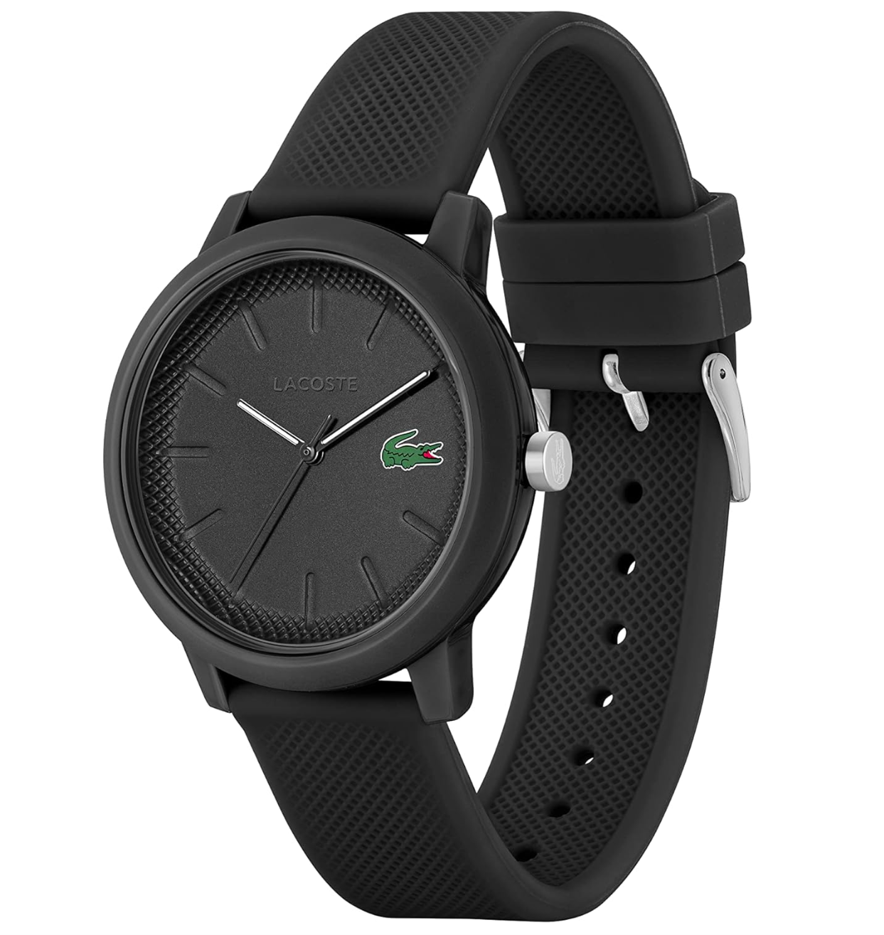 Relógio Masculino Lacoste 12.12 Preto com Pulseira de Silicone, Modelo 2011171