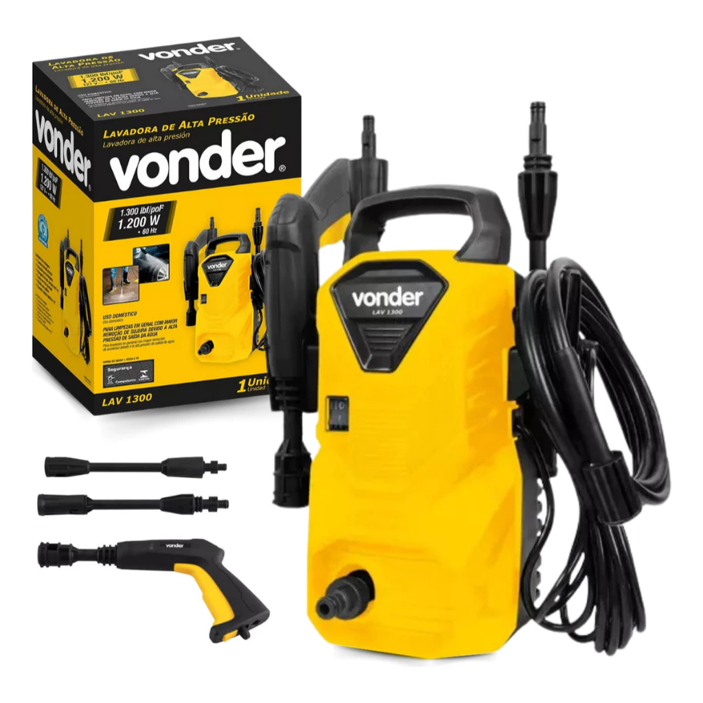 Lavadora de Alta Pressão VONDER LAV1300, 1300 Libras, 1200W, com Acessórios