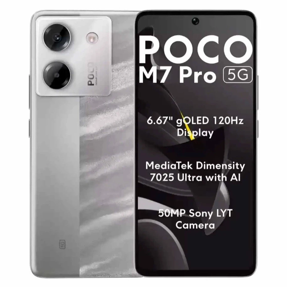 Smartphone Poco M7 Pro 5G 256GB, 8GB RAM, Cinza