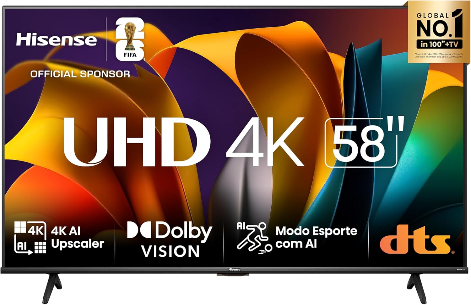Hisense Smart TV UHD 4K DLED 58" Polegadas, 58A6N