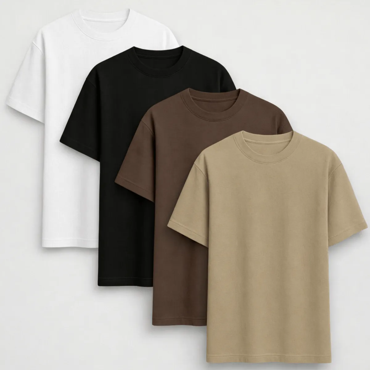 Kit 4 Camisas Camiseta Básica Lisa 100% Algodão Premium