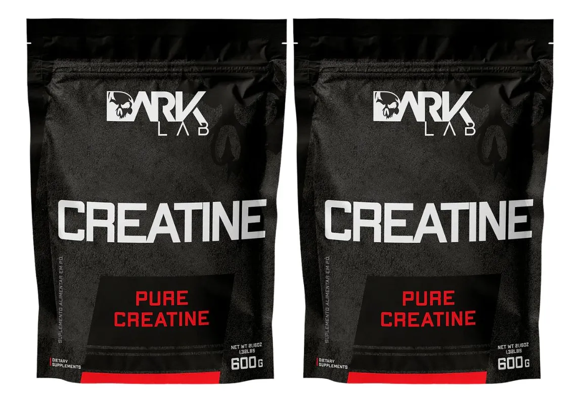 2 Creatinas Monohidratada 100% Pura Refil 600g, Sem Sabor - Dark Lab