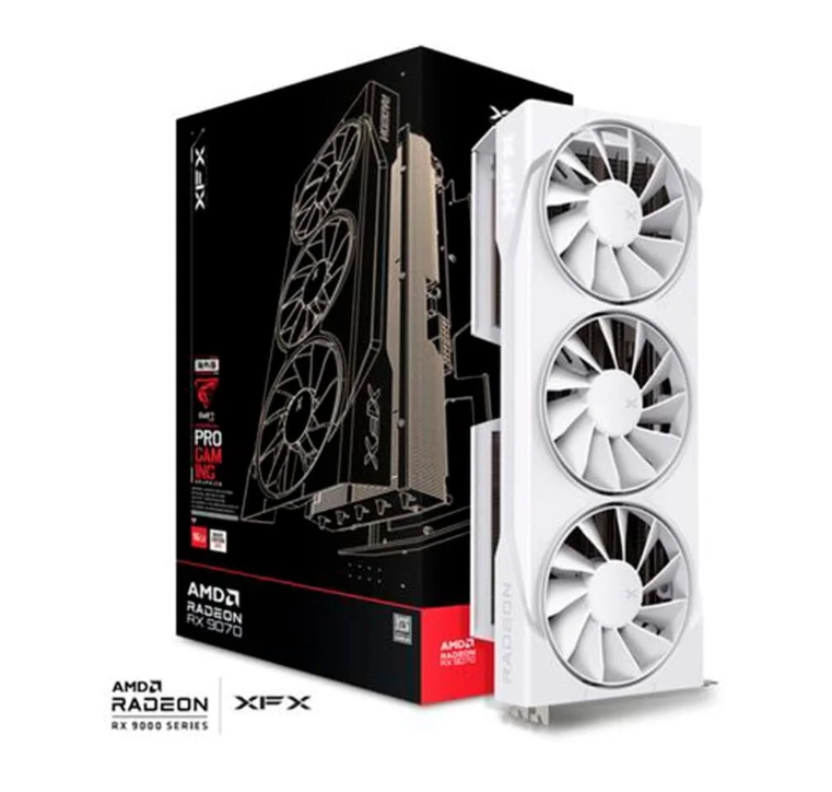 Placa de Vídeo AMD RX 9070 16GB OC XFX Swift White TRIPLE FAN Gaming EDITION