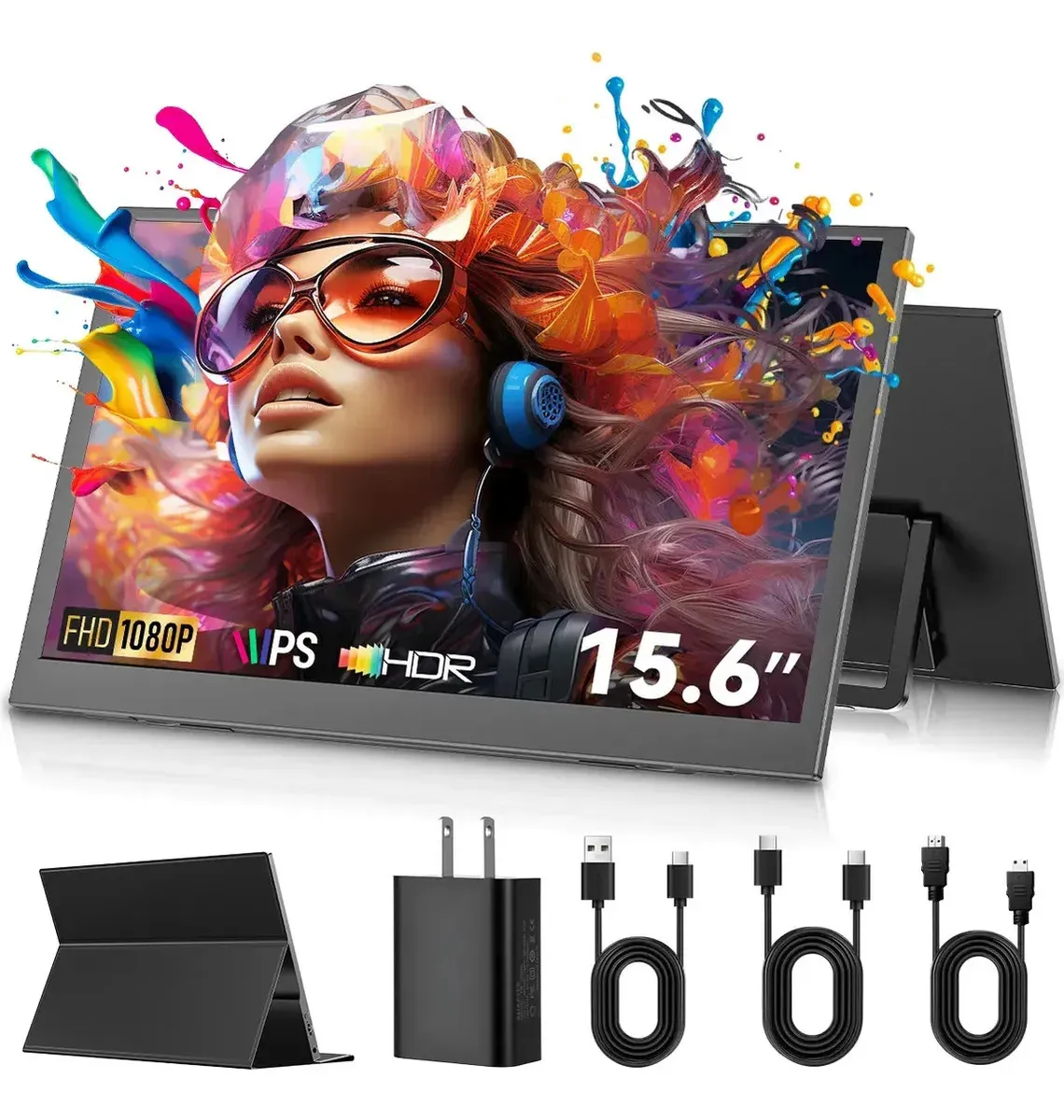 Monitor Portátil 15,6 Polegadas Cthulevi, FHD, IPS, HDMI, USB-C