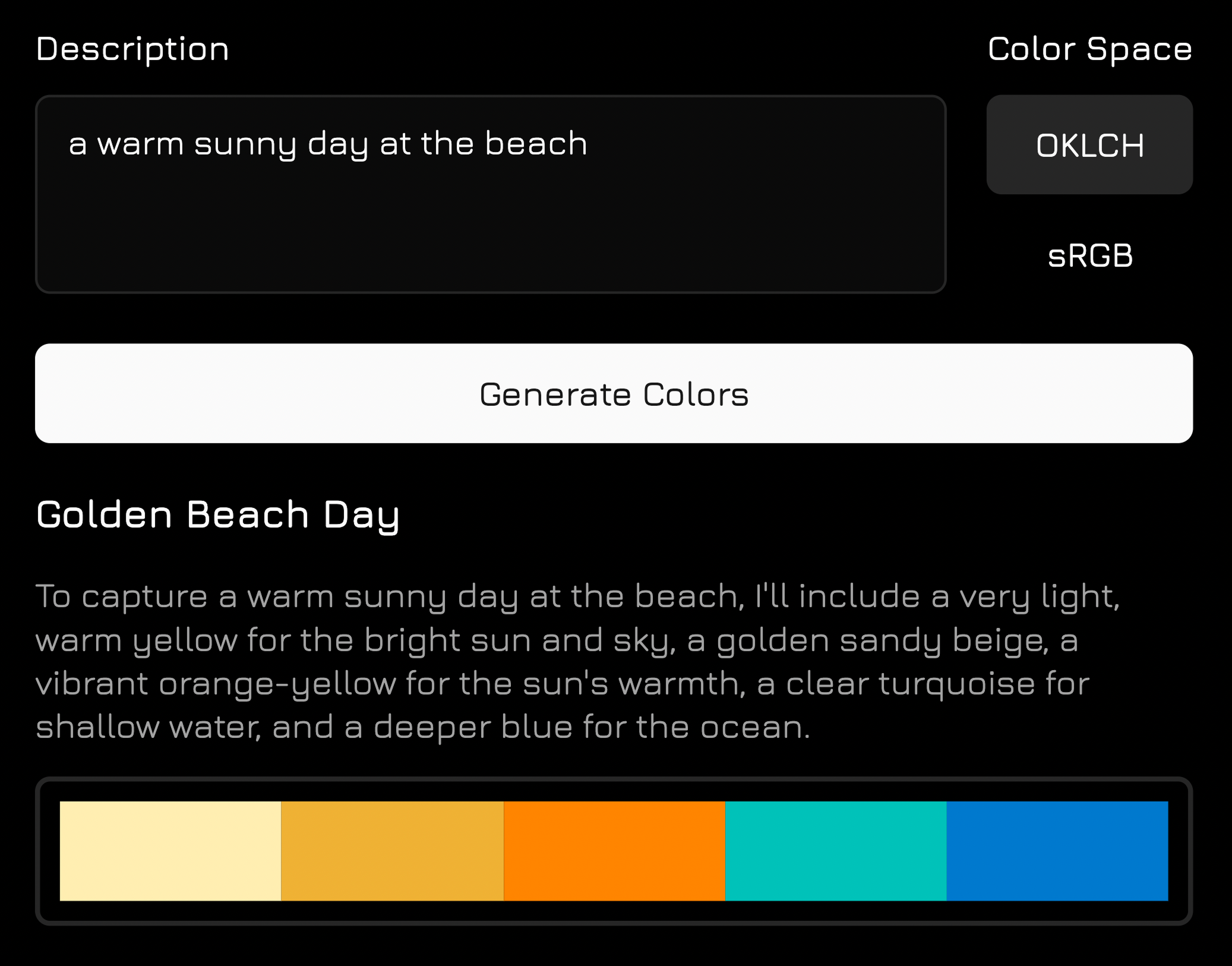 ai assisted palette generation