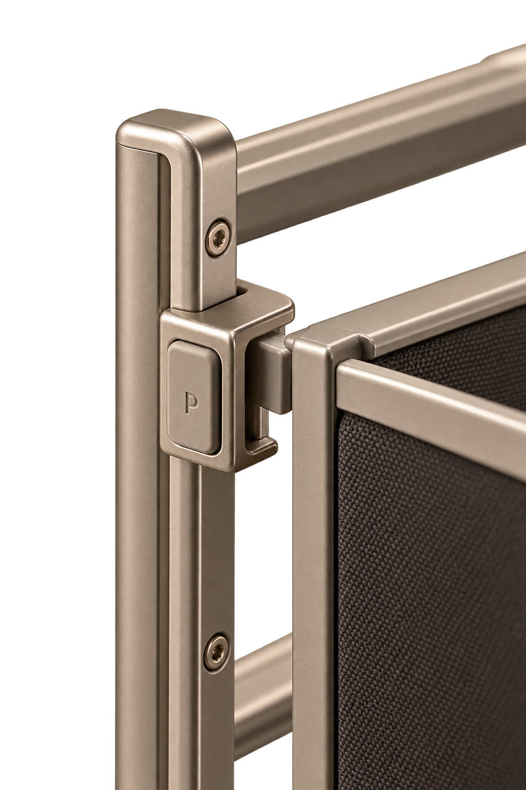 Close-up of the PASSAGE ONE frame rail and clip mechanism