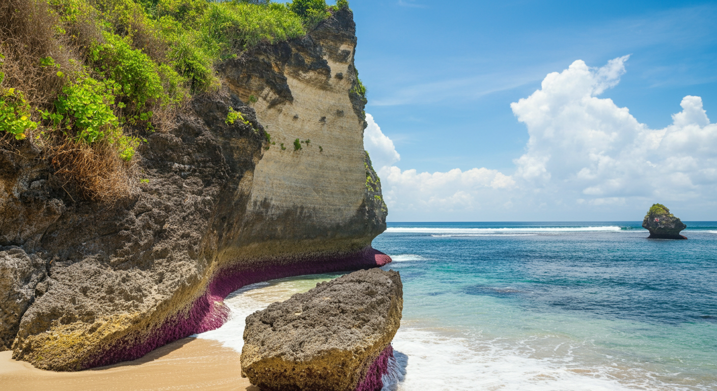 Illustration for article: The 10 Best Beaches in Bali for Surfing and Sun