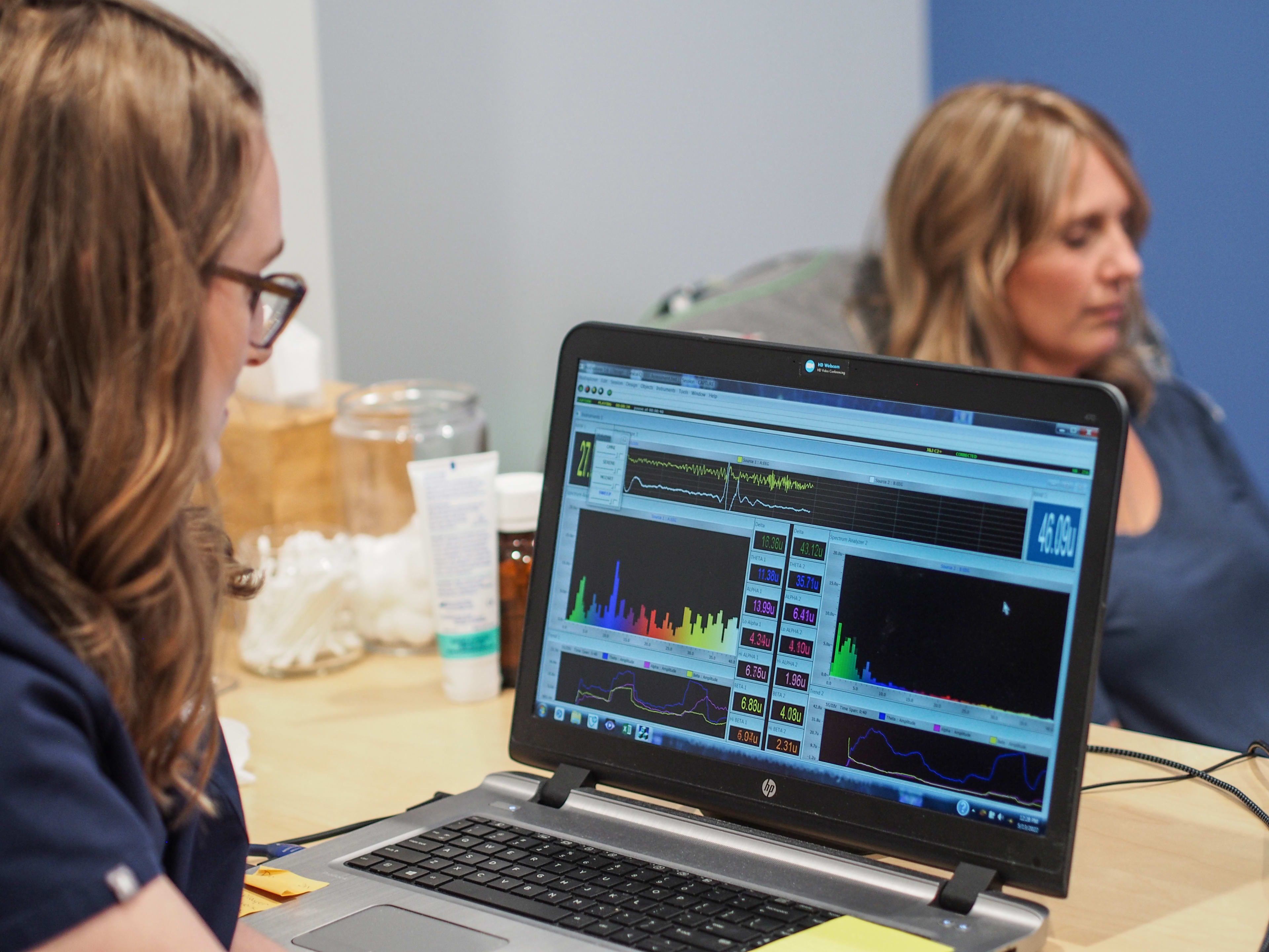 A neurofeedback session in progress at Secoya Health