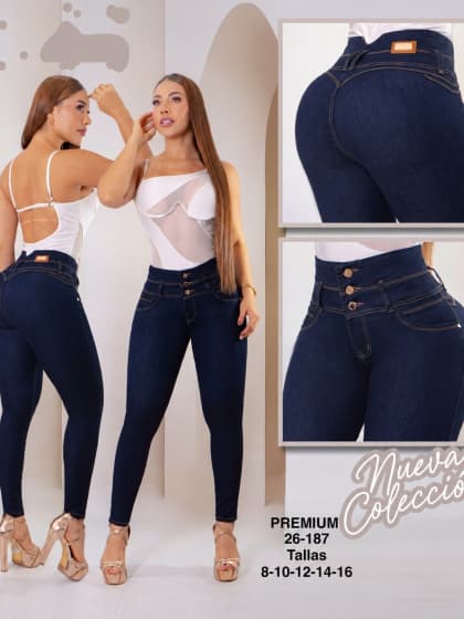 JEANS COLOMBIANO SKINNY, STRECH CON CONTROL ABDOMEN Y PUSH UP
