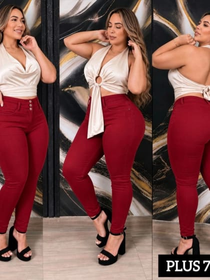 JEANS LEVANTA COLA CONTROL ABDOMEN CURVY