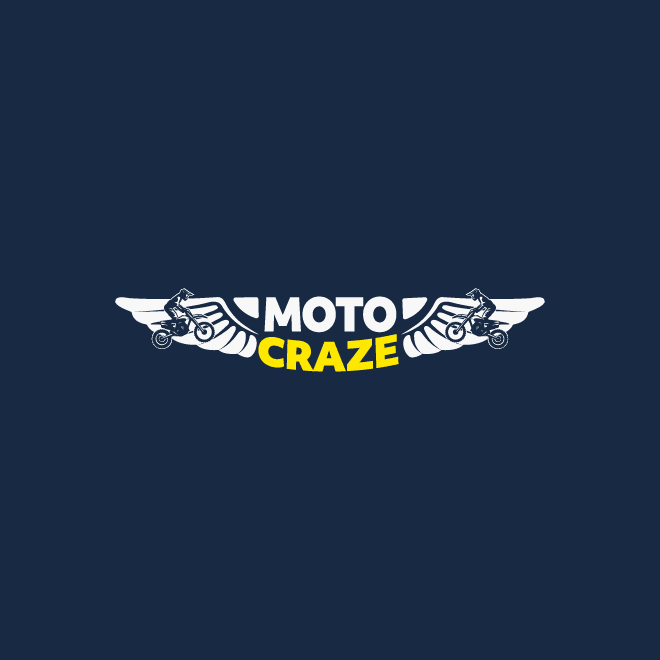 Moto Craze winged logo on navy