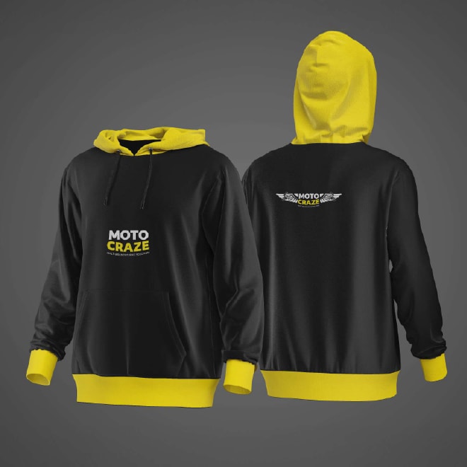 Moto Craze black and yellow hoodies