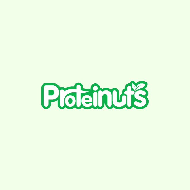 Proteinuts green logotype on mint