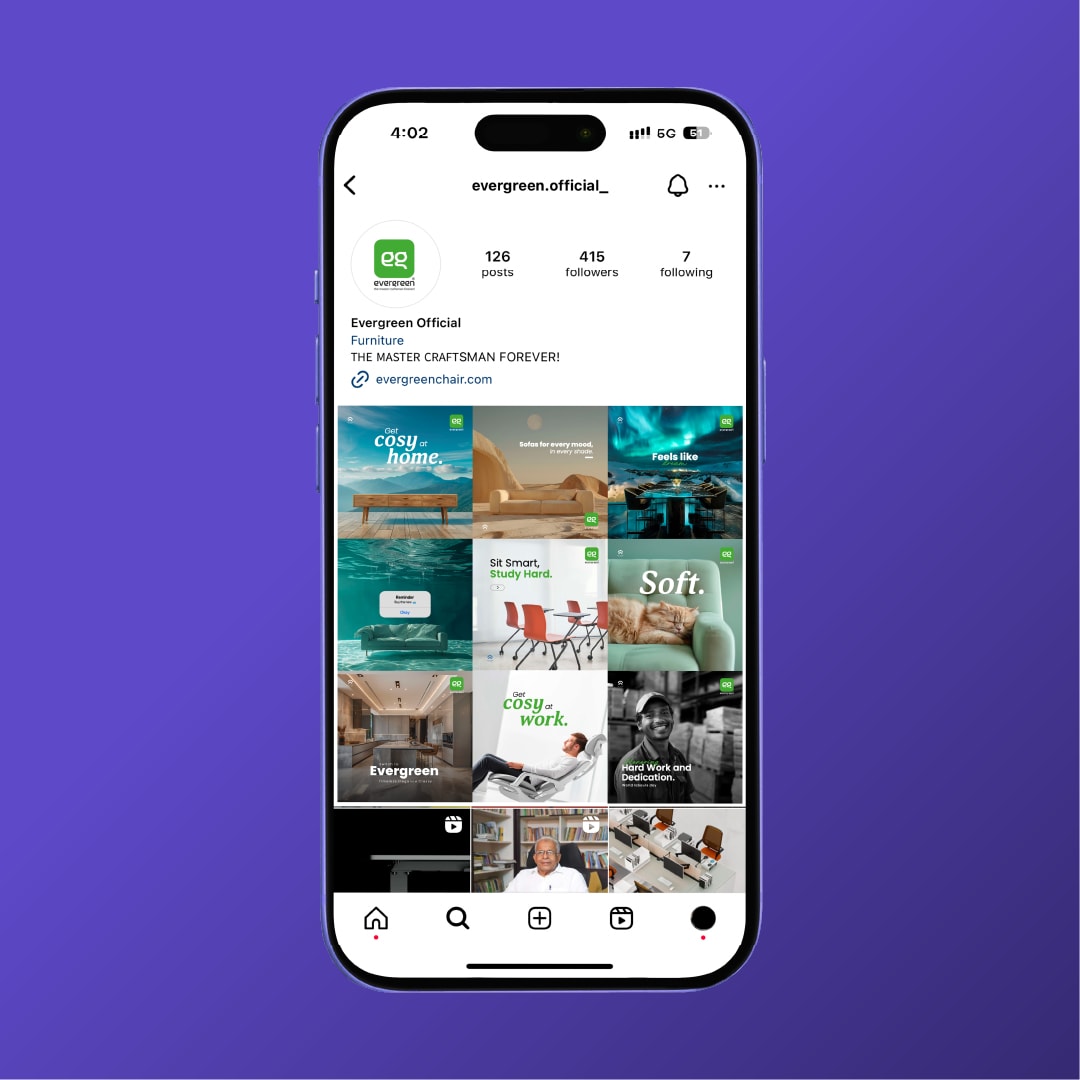 Evergreen Instagram profile on iPhone