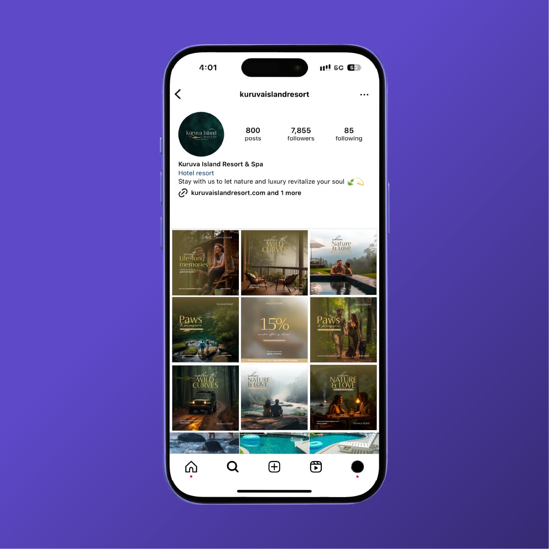 Kuruva Instagram profile on iPhone