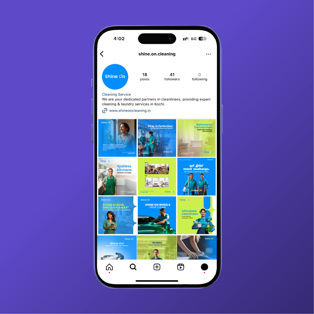 Shine On Cleaning Instagram profile on iPhone