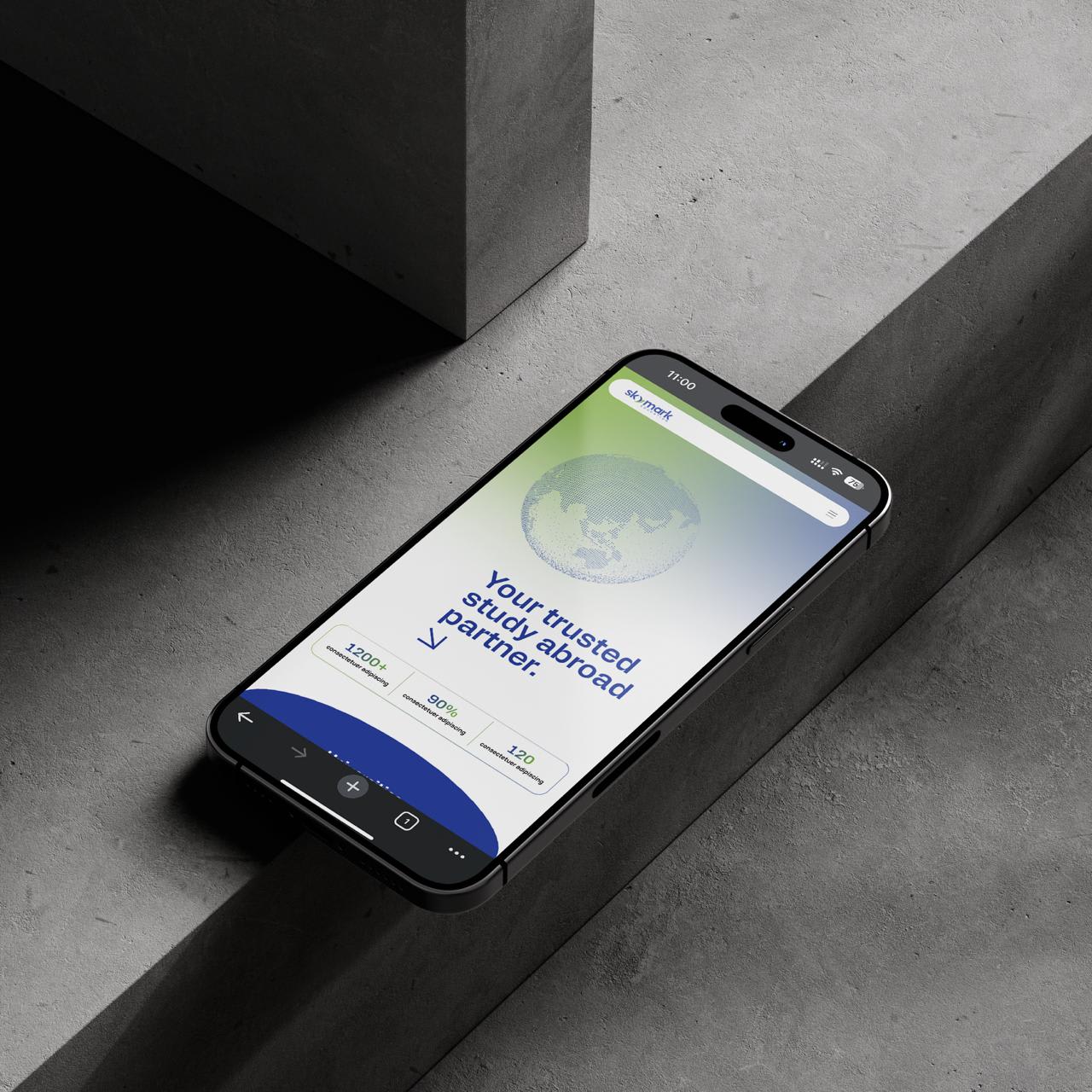Skymark website on a phone