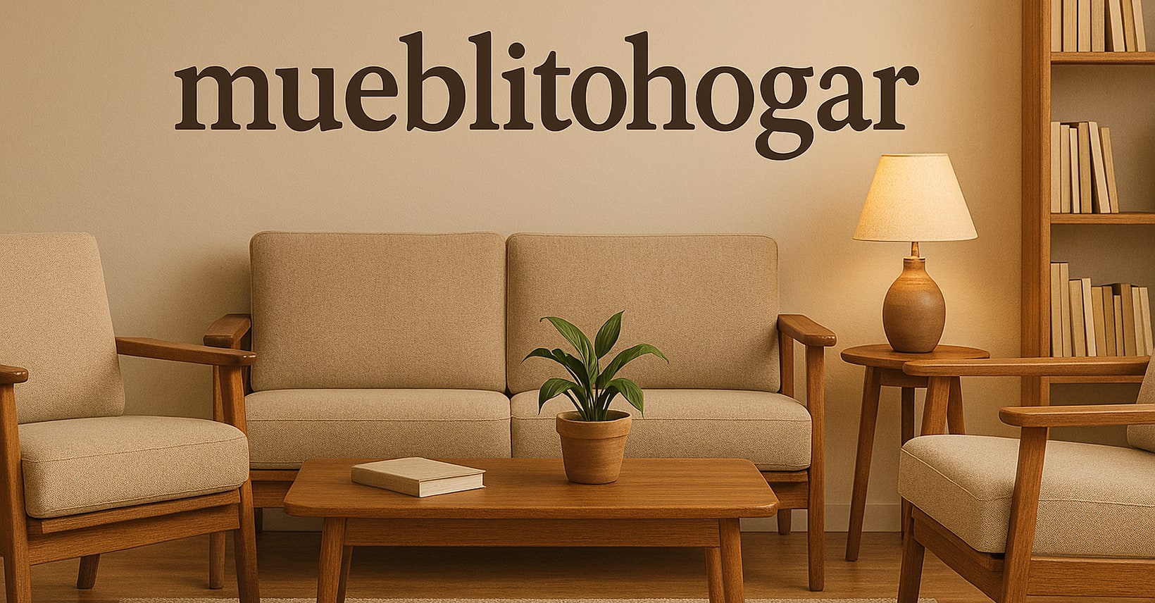 Living en madera y lino de Mueblito Hogar