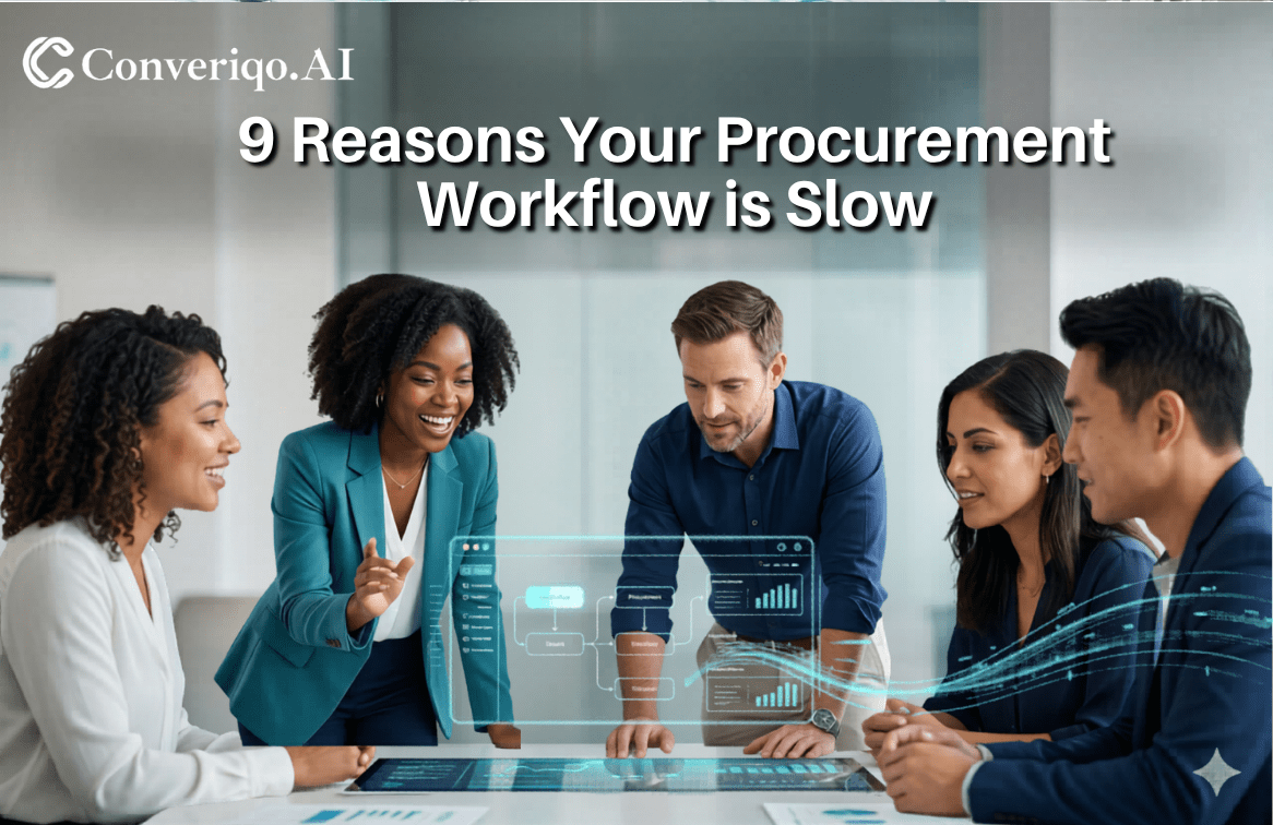 procurement workflow challenges showing team analyzing slow processes