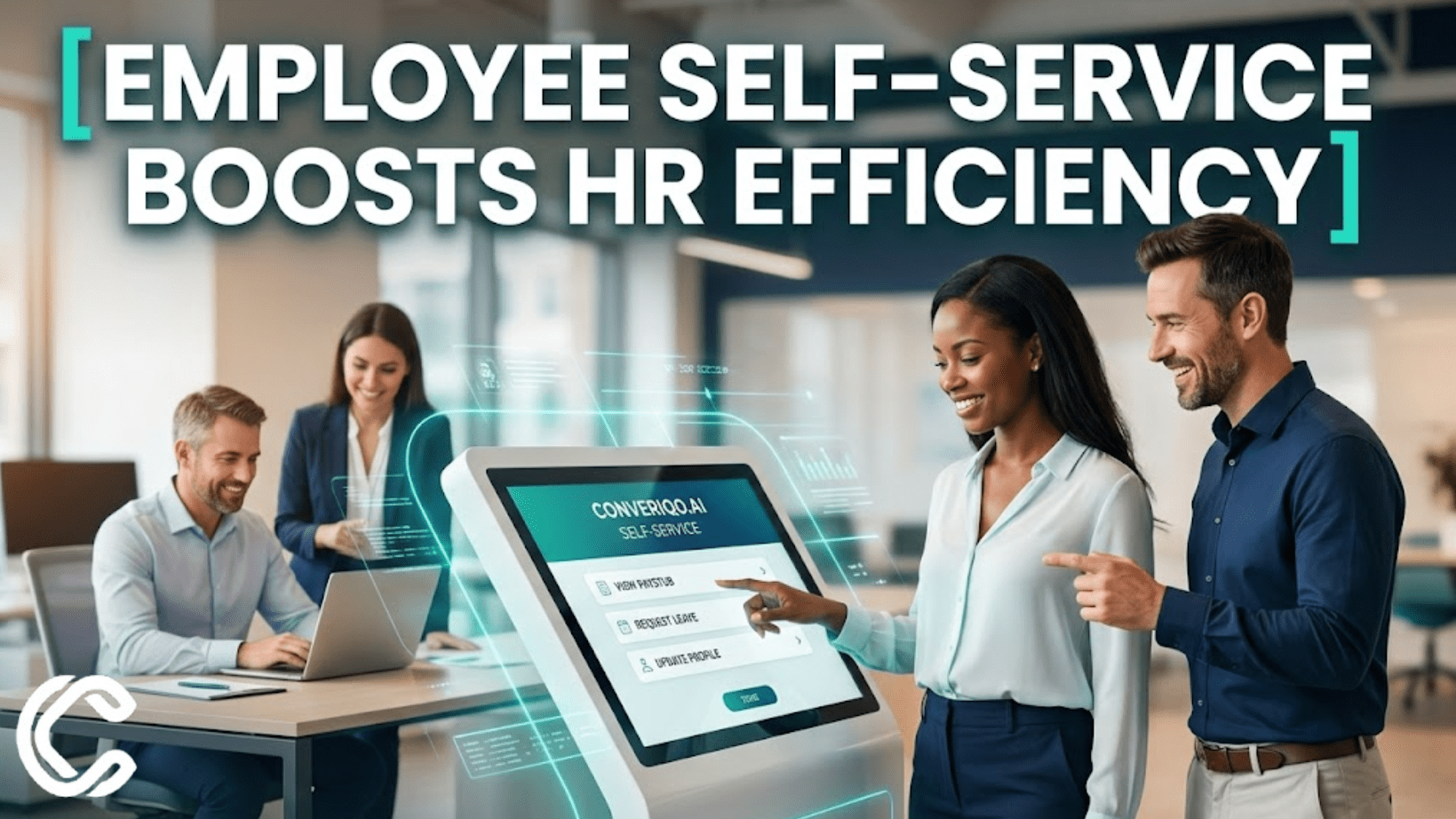 employee self service improving HR efficiency with digital kiosk system