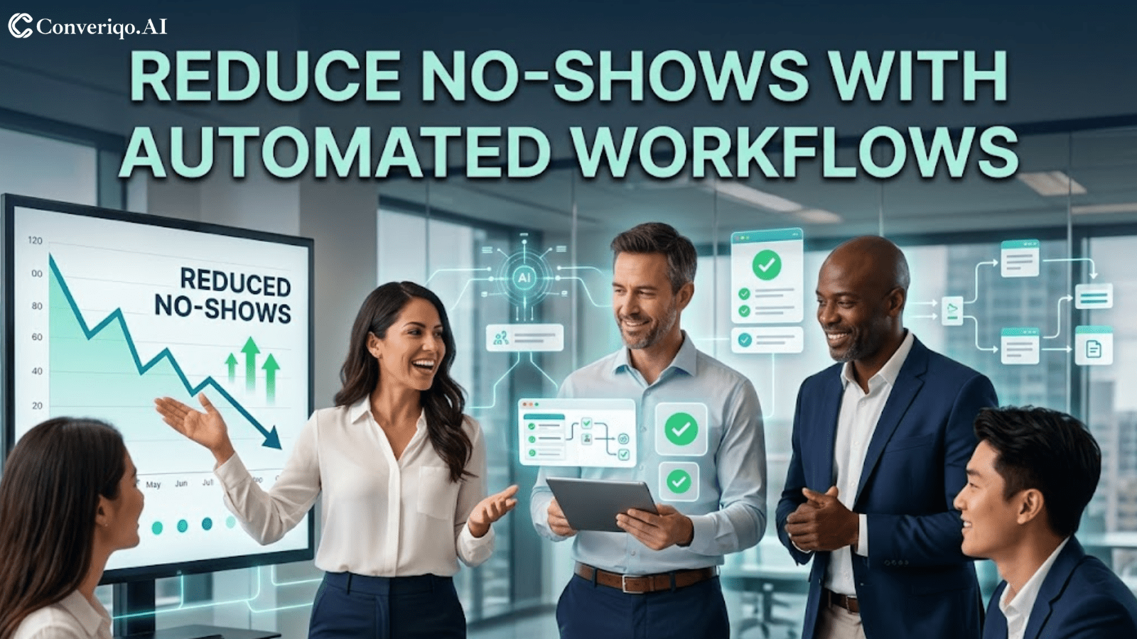 reduce no shows with automated workflows team reviewing data