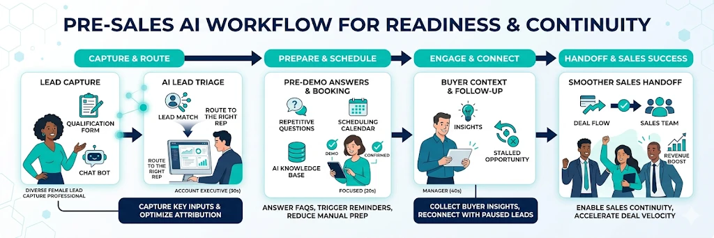 Pre-sales AI workflow for readiness & continuity